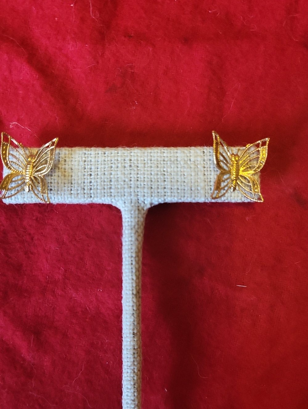 Gold Butterfly Stud Earrings